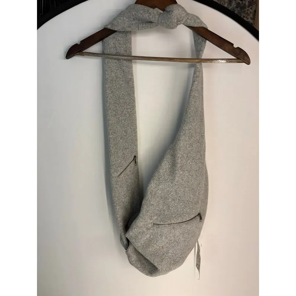 NEW J. JILL Sherpa Yoga hobo Bag Heather Gray Minimilist Capsule Wardrobe.